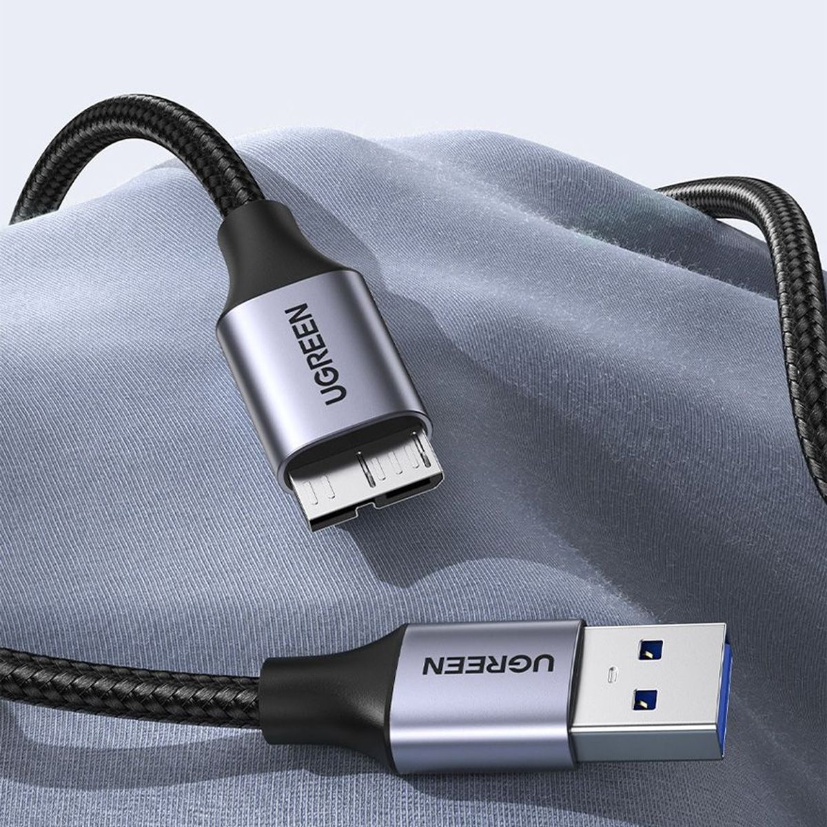 UGREEN - Usb 3.0 Micro B Nylon Pc Disco Cable 50cm Premium 5gbps