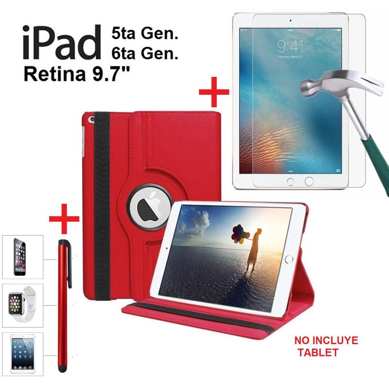 GENERICO - Funda + Mica + lapiz para iPad 9.7 5ta Gen A1822 A1823 Protector