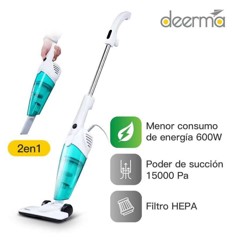 DEERMA - Aspiradora Vertical 2 en 1 - 15000Pa Deerma DX118C