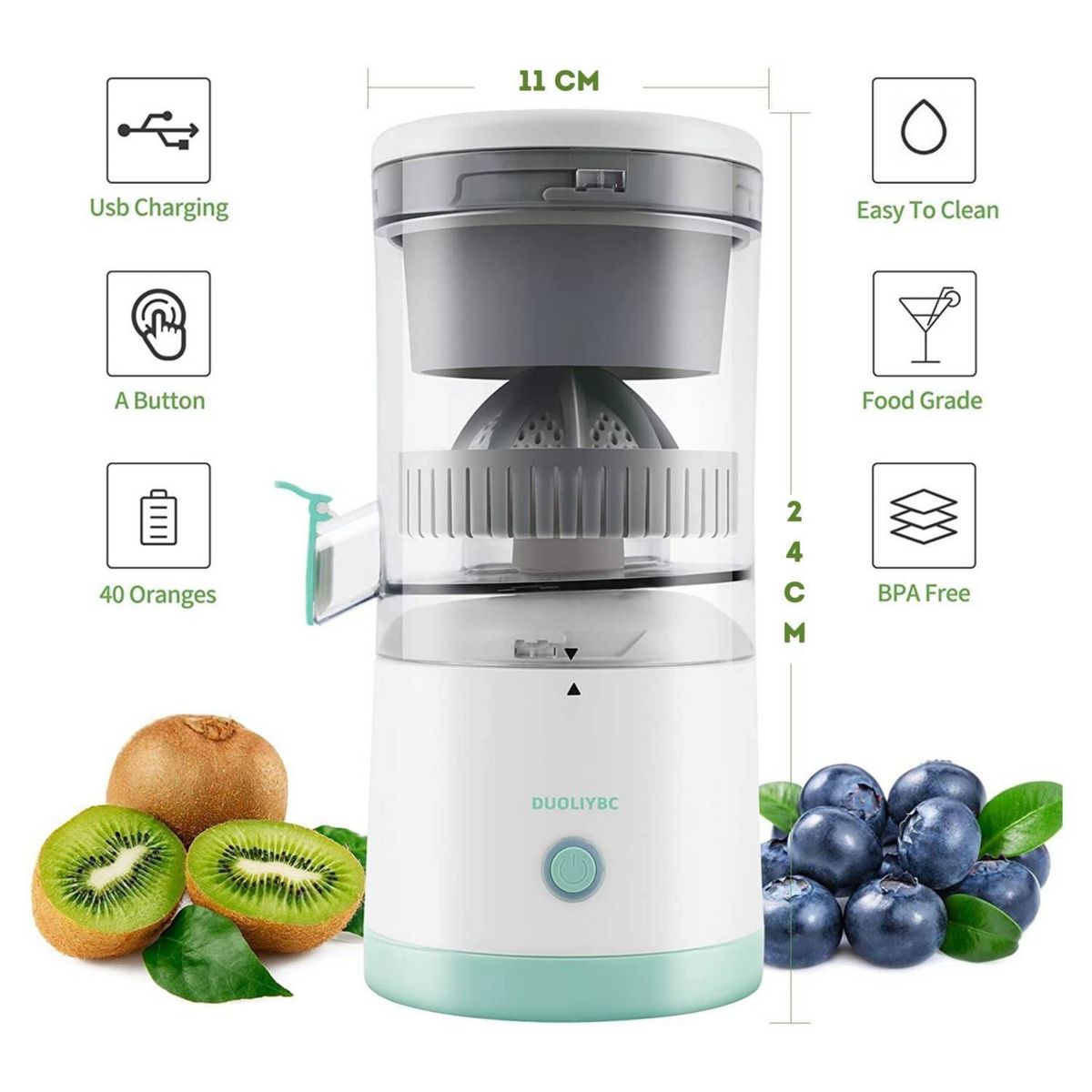 IMPORTADO MC - Exprimidor de Naranjas Eléctrico Automático Portátil Recargable