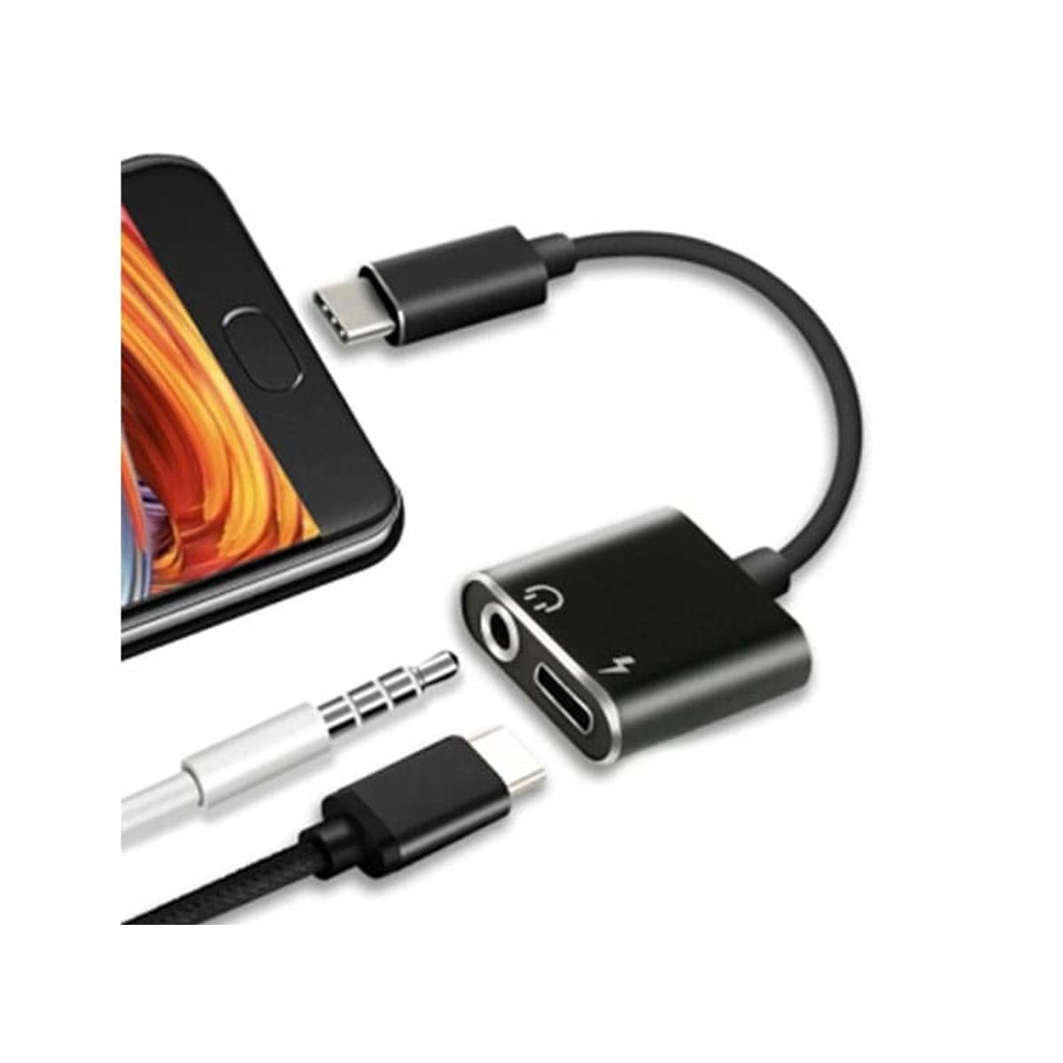 SEISA - Adaptador Usb Tipo C A Jack 35mm Para Audífonos Microfónos