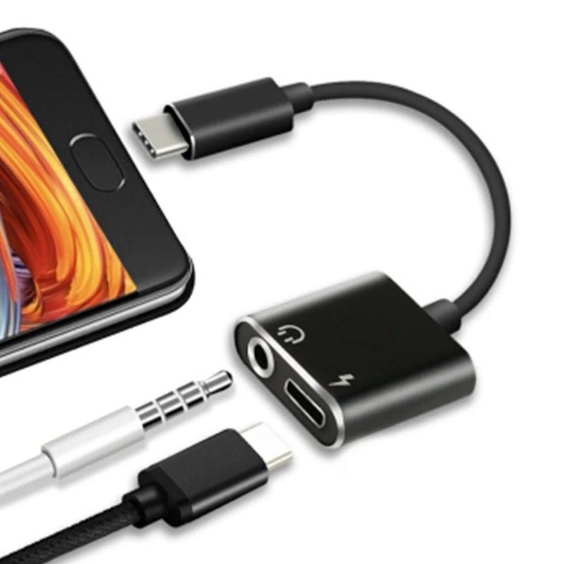 SEISA - Adaptador Usb Tipo C A Jack 35mm Para Audífonos Microfónos