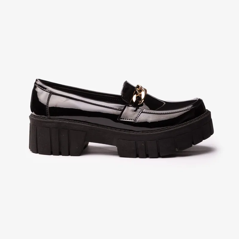 NEBULA - Mocasin Antalya - Nébula - Negro Charol Cadena Dorada