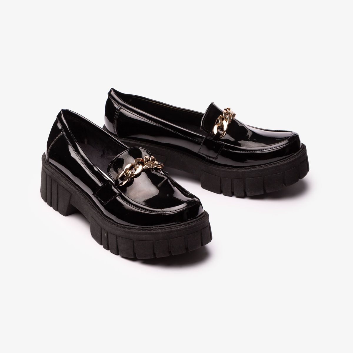 NEBULA - Mocasin Antalya - Nébula - Negro Charol Cadena Dorada