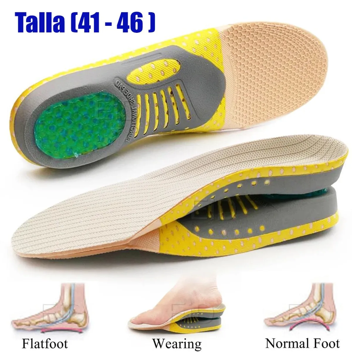 GENERICO - Plantillas Ortopedicas Pie Plano Ideal Para Hacer Deportes