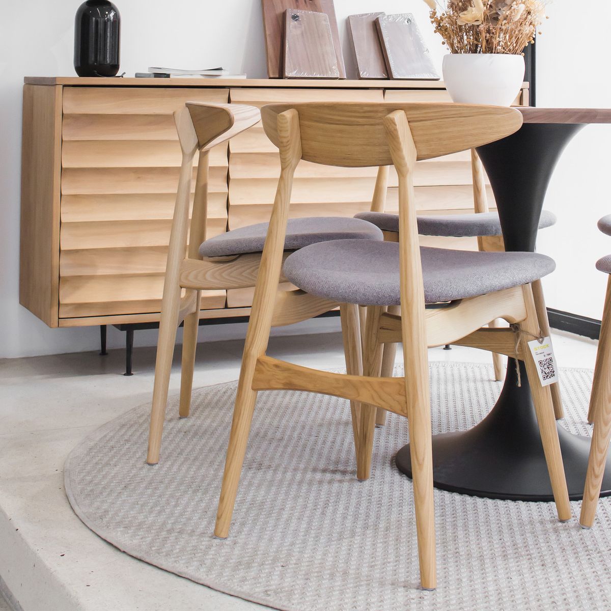 NIHM - Silla de Comedor Hans de Madera Marrón Claro