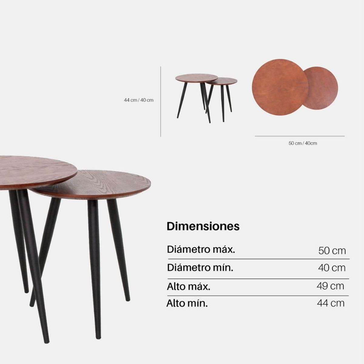 NIHM - Mesa Auxiliar Loop de Madera Walnut