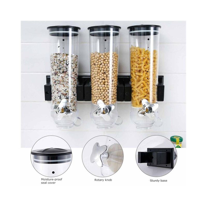 GENERICO - Dispensador de cereales comida Dispensador alimentos Cocina Triple
