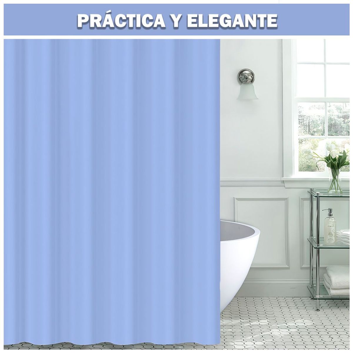 SASHIJA - Cortina de Baño Moderna Impermeable Accesorio para Ducha U11 Lila