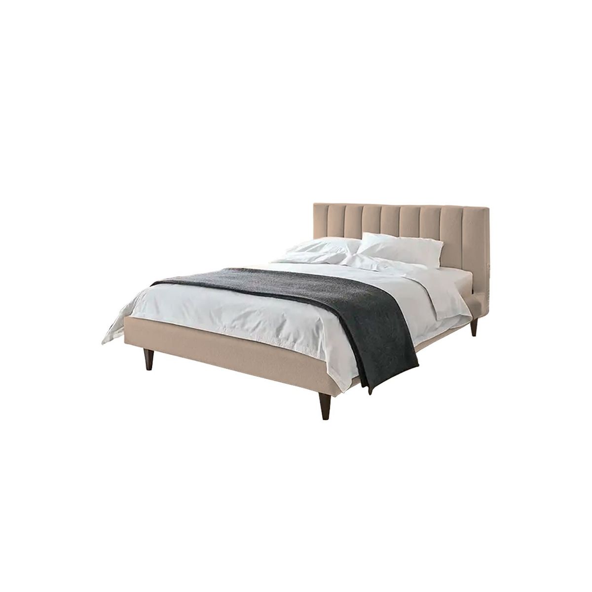 GENERICO - Cama Tapizada Marilia 2 Plazas color Beige