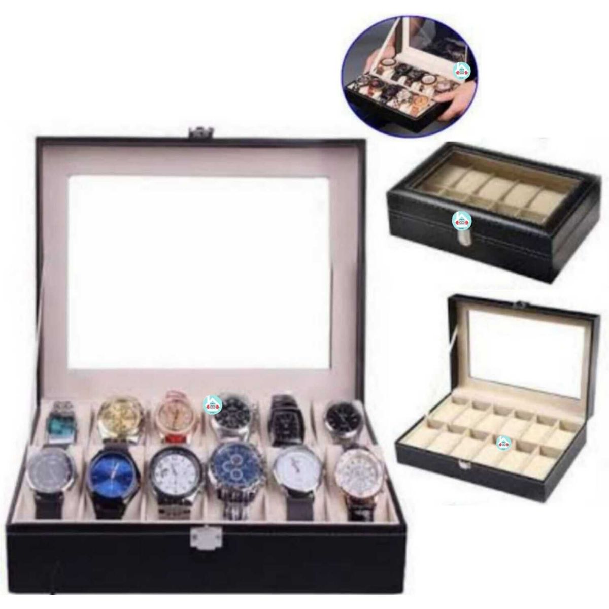 GENERICO - Organizador De 12 Relojes Porta Reloj Elegante Caja