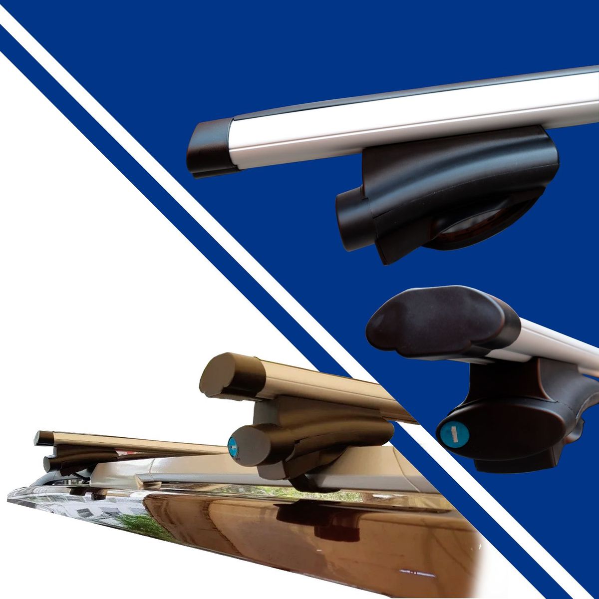 GENERICO - Barras De Techo Aluminio Con Llave Tipo Candado