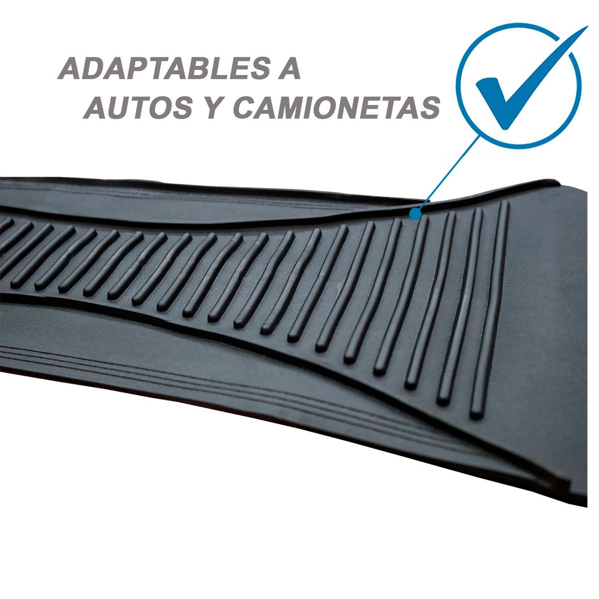 GENERICO - CUBRE PISO TIPO BANDEJA DE JEBE 5 PIEZAS NEGRO