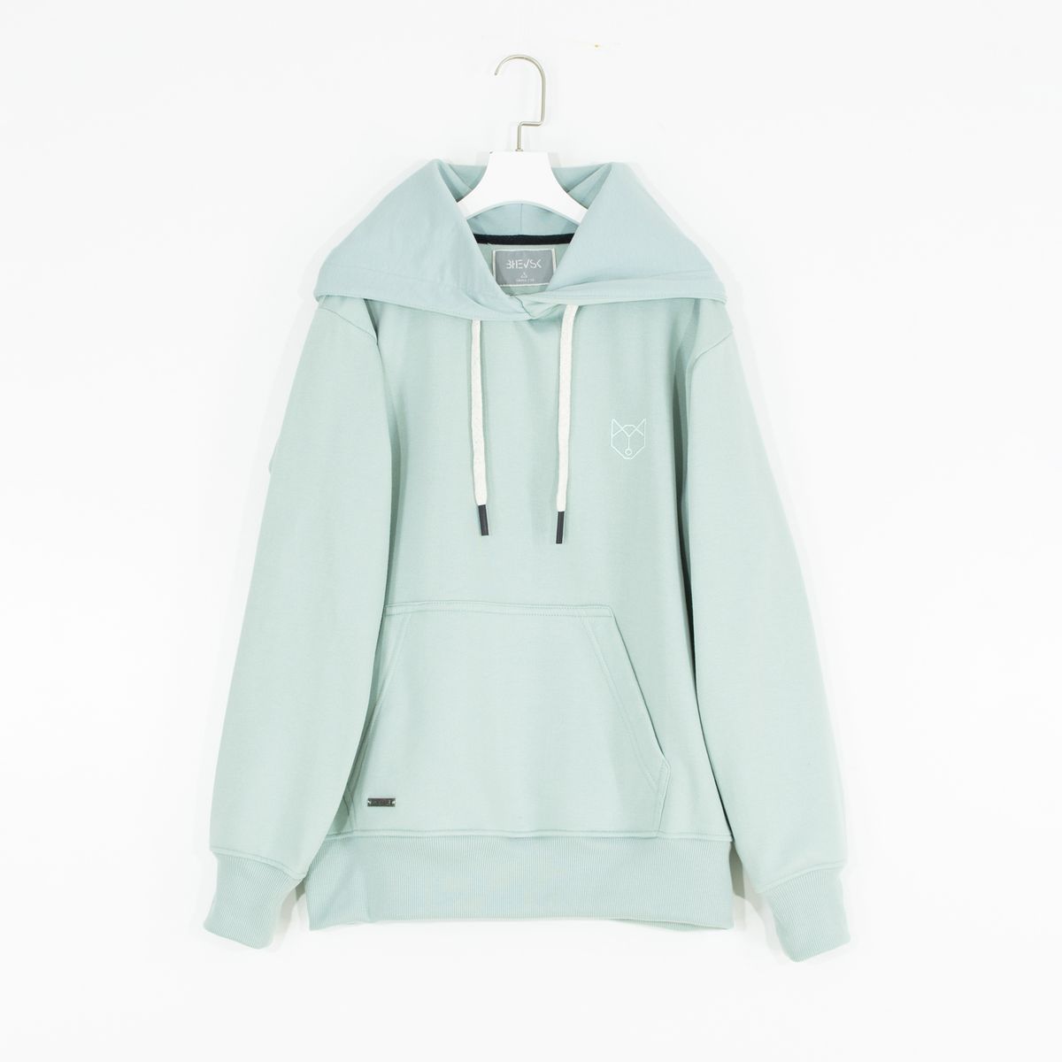 BHEVSK - Polera capucha basica cemento