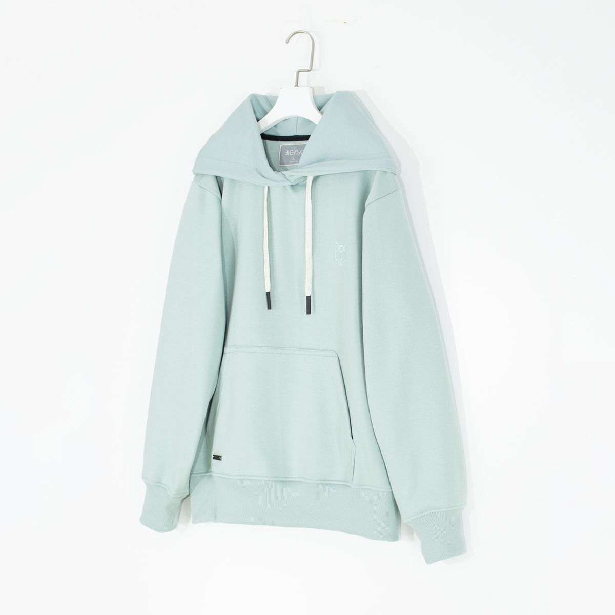 BHEVSK - Polera capucha basica cemento