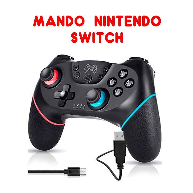 GENERICO - Mando Game Pad Nintendo Switch Inalambrico Bateria Recargable Negro