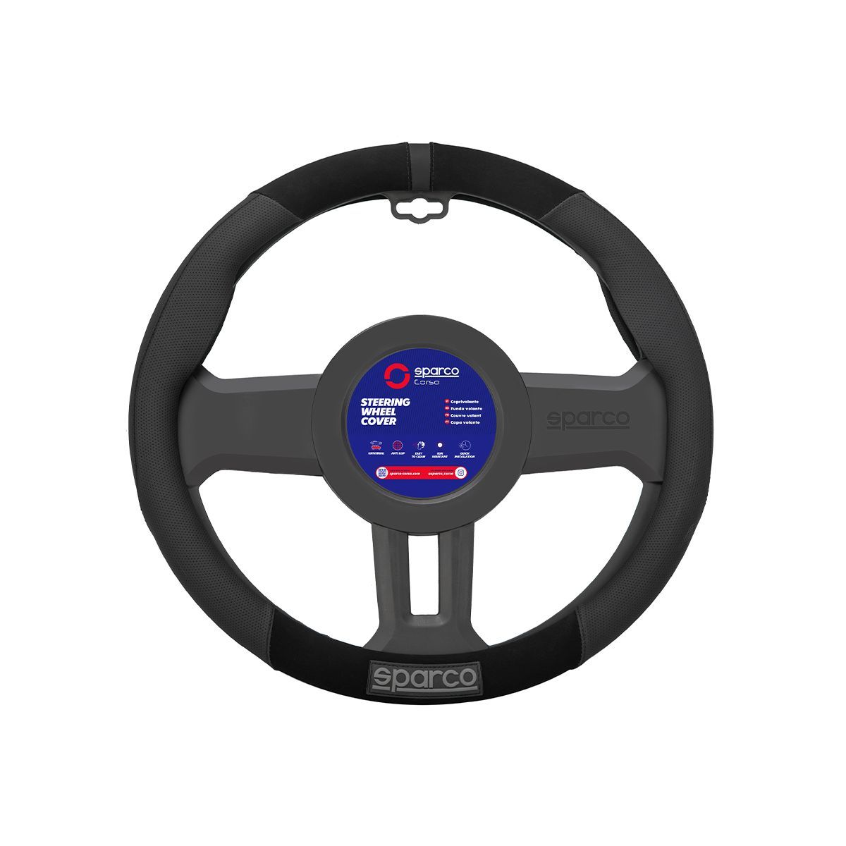 SPARCO - Funda Cubre Volante Forro De Timon Sparco Sps130bk