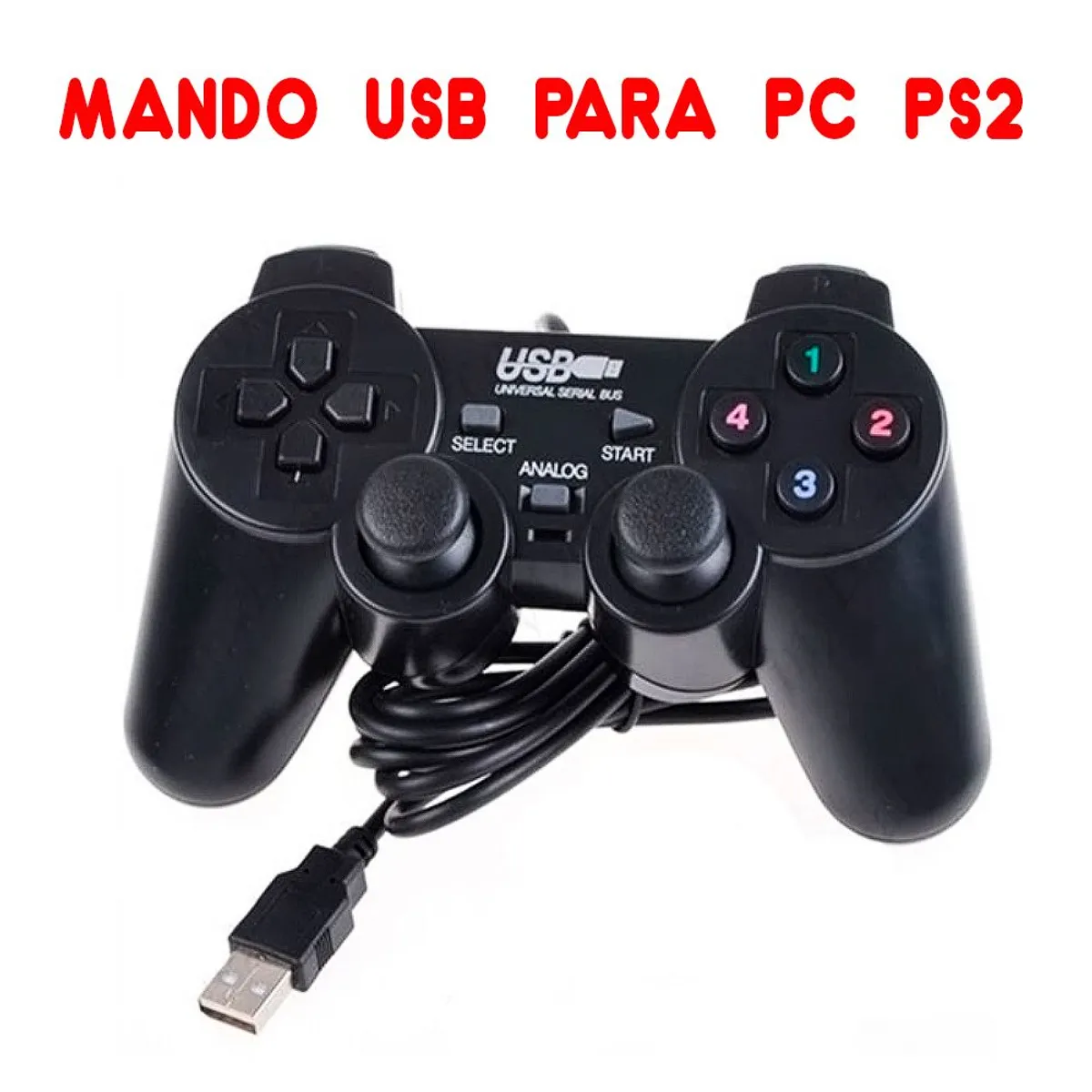 GENERICO - Mando USB para PC y Laptop modelo Play 2 - Control Color Negro