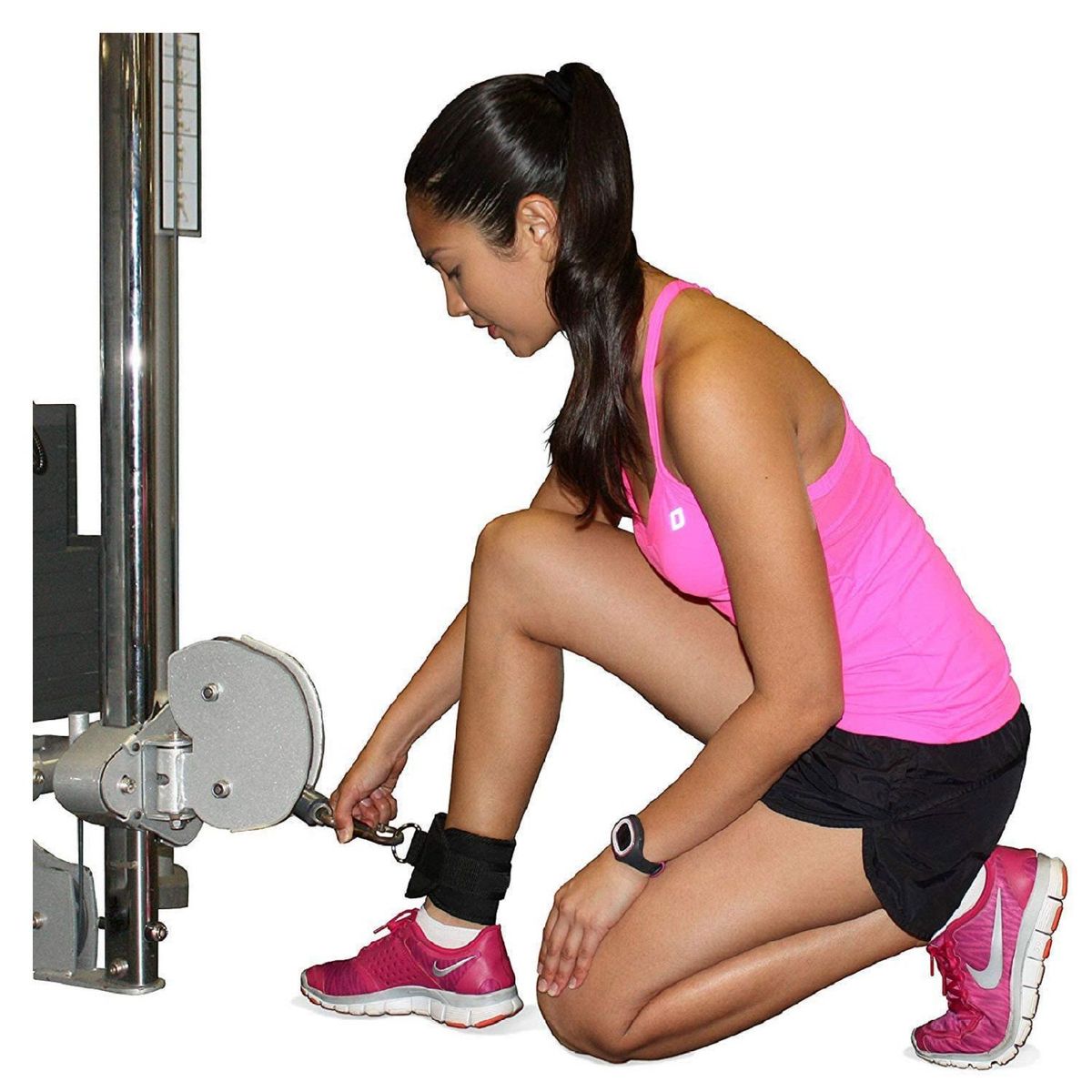 ALPHA GYM - Correas para tobillo de gimnasio tobilleras polea - CUERO