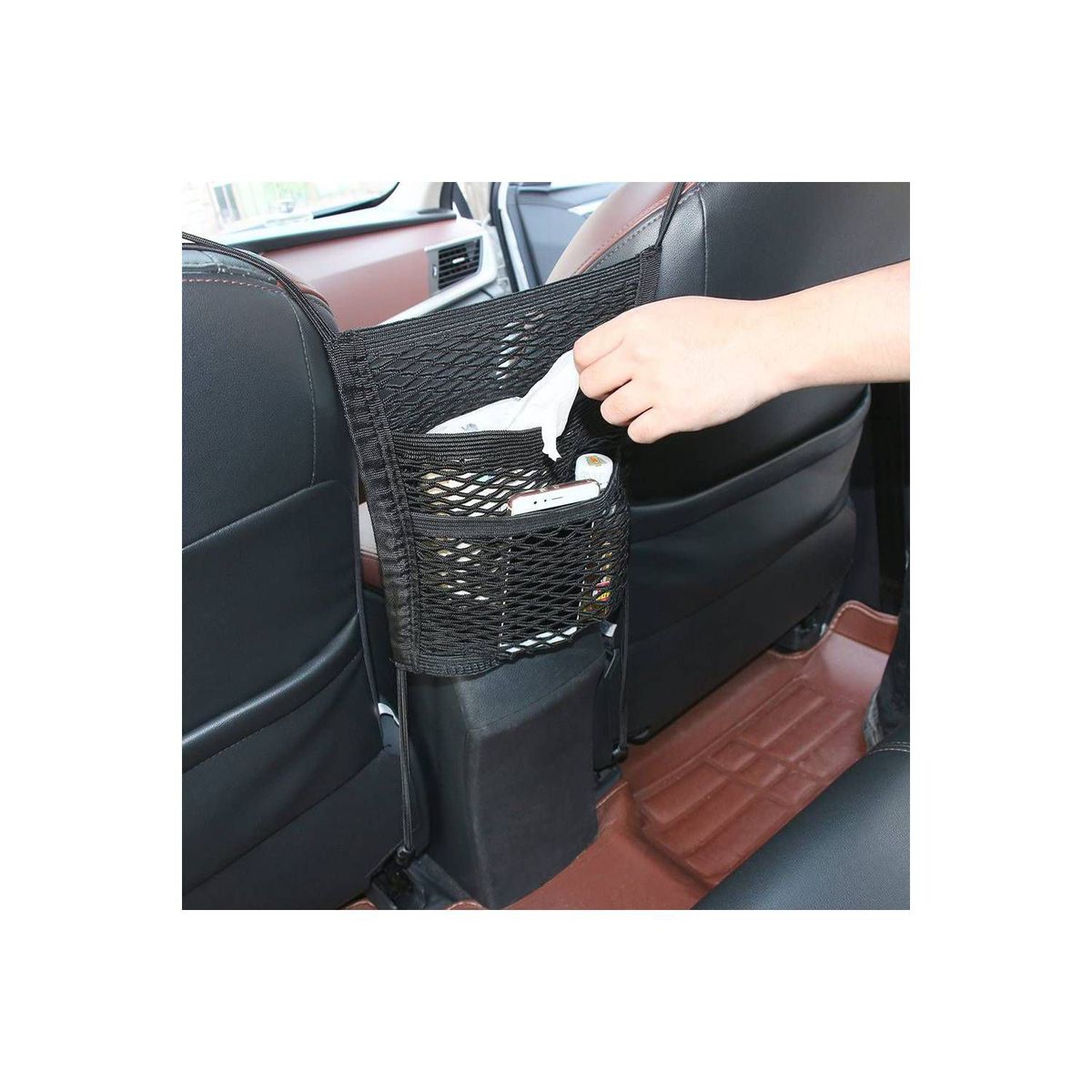 GENERICO - MALLA PROTECTORA ELASTICA ORGANIZADORA PARA ASIENTO AUTO
