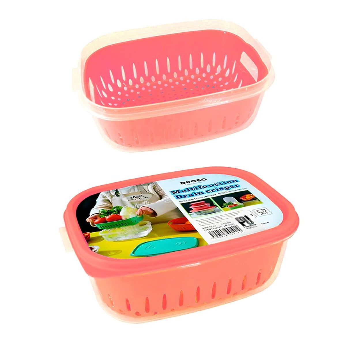 MINARI - Set de 3 Táper Hermético Contenedor Escurridor de Alimentos RS 602T