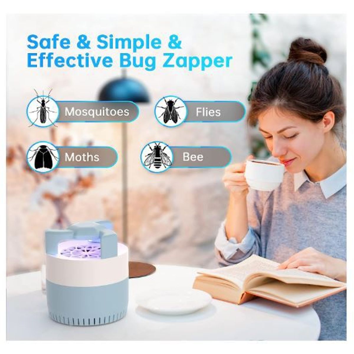 GENERICO - Lampara elimina moscas mosquitos - atrapa mosca electrico