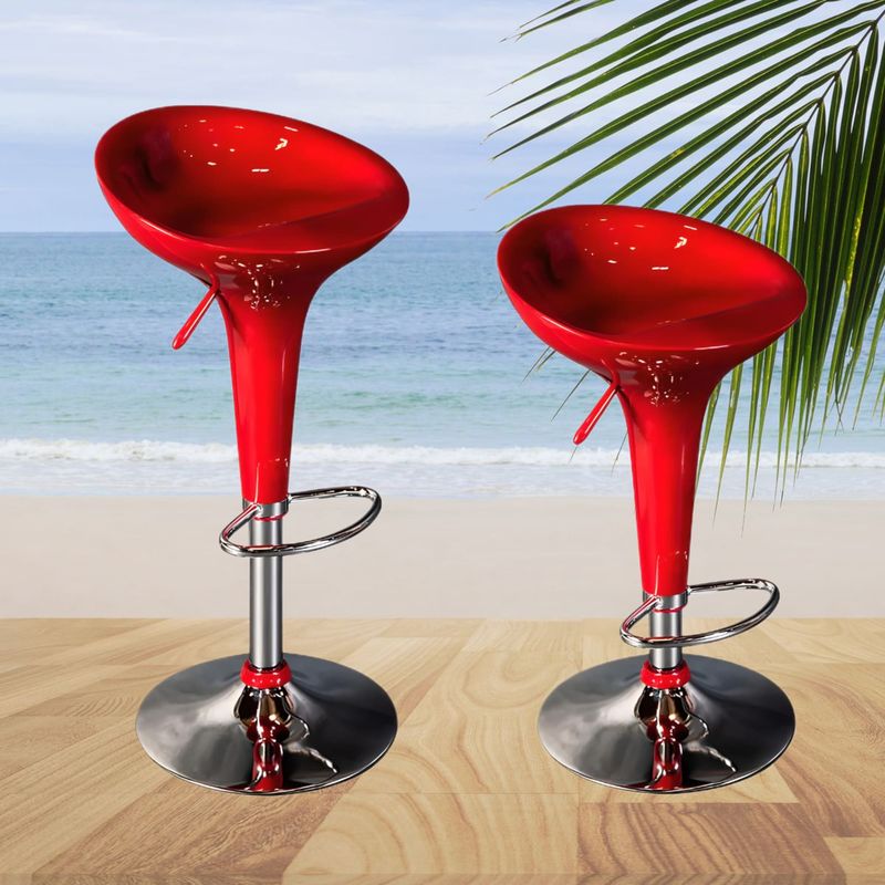GENERICO - Set x2 Banco Silla Bar Riway Rojo