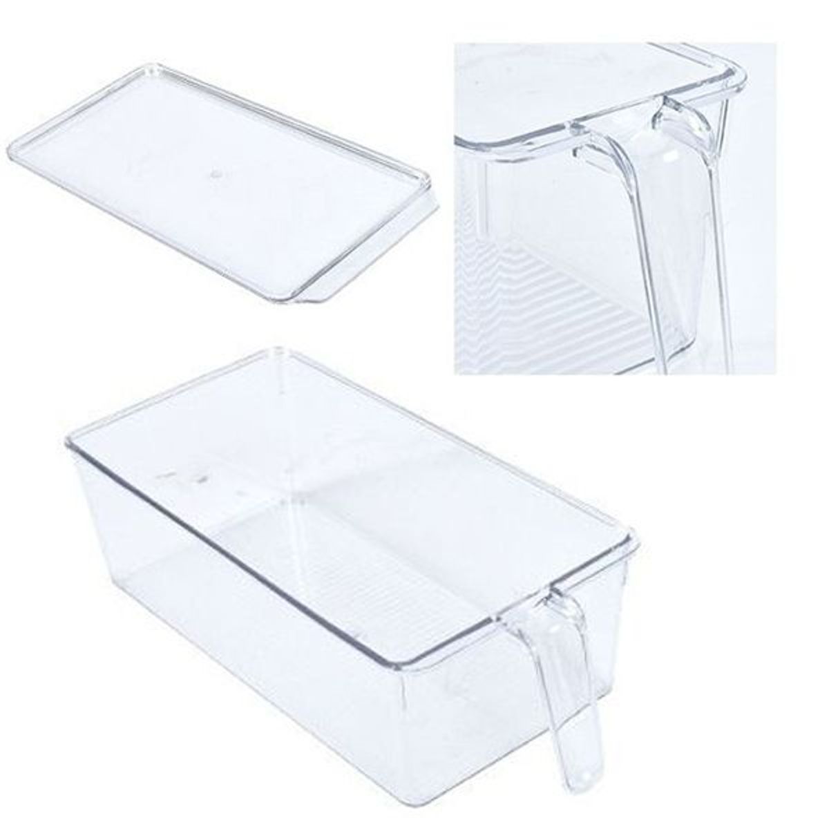 INSPIRA - Organizador de Refrigerador Multiusos con Asa y Tapa Grande