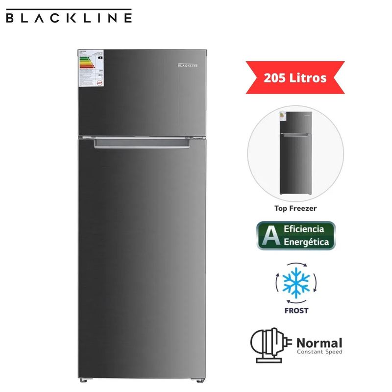 BLACKLINE - Refrigeradora BLACKLINE Inox 205 Litros Frost 2PN