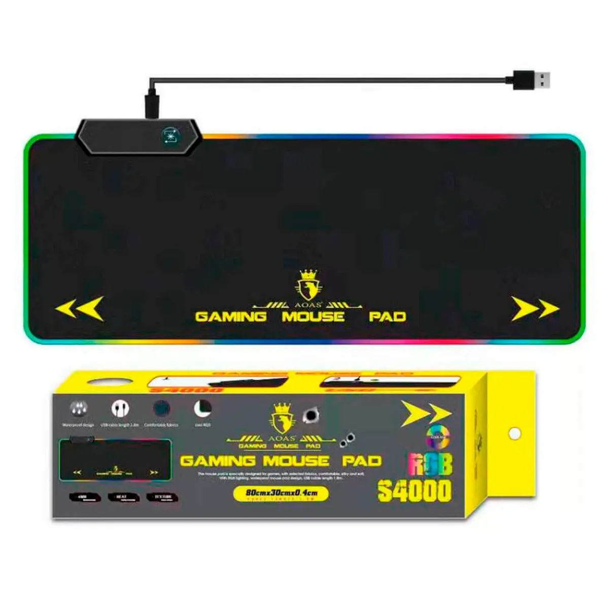 GENERICO - Mouse Pad Base Escritorio Gamer Con Luces RGB 30x80 Alta Calidad