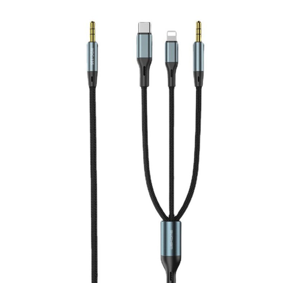 SEISA - Cable De Audio - Universal 3en1 - Para iPhone - Tipo C Y Auxiliar