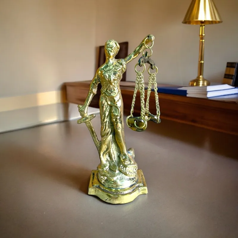 MFAP BRONCERIA Y ANTIGUEDADES - Dama de la justicia en bronce 13.5 cm alto