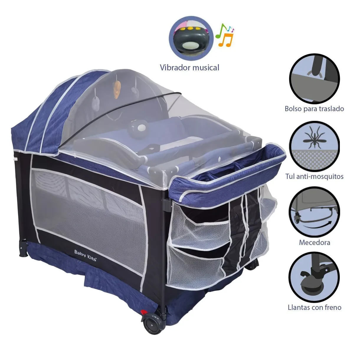 BABY KITS - Cuna Corral Baby Kits Verona Azul