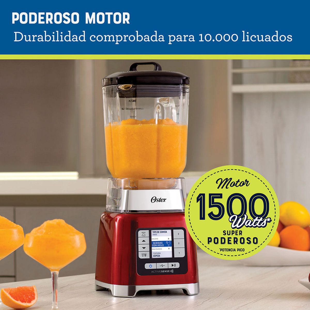 OSTER - Licuadora Oster BLSTTDG-RBG-053 2L Xpert Tecnología Active Sense
