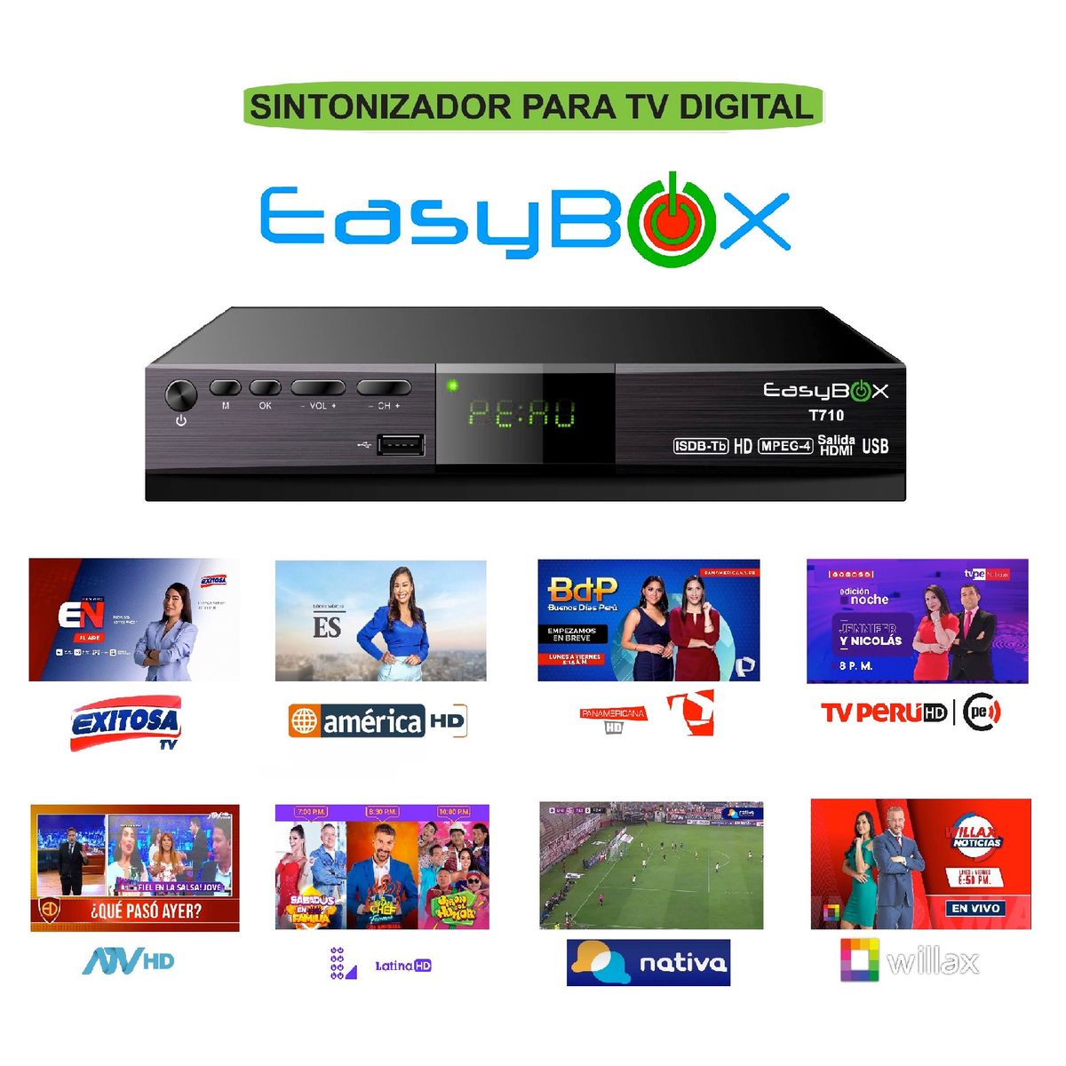 Easy Corp - Adaptador para Canales Hd en televisor antiguo - Plasma - CRT - LCD
