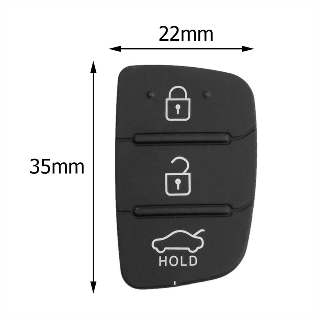 GENERICO - Botonera de Repuesto Carcasa Llave Flip Hyundai - 3 botones
