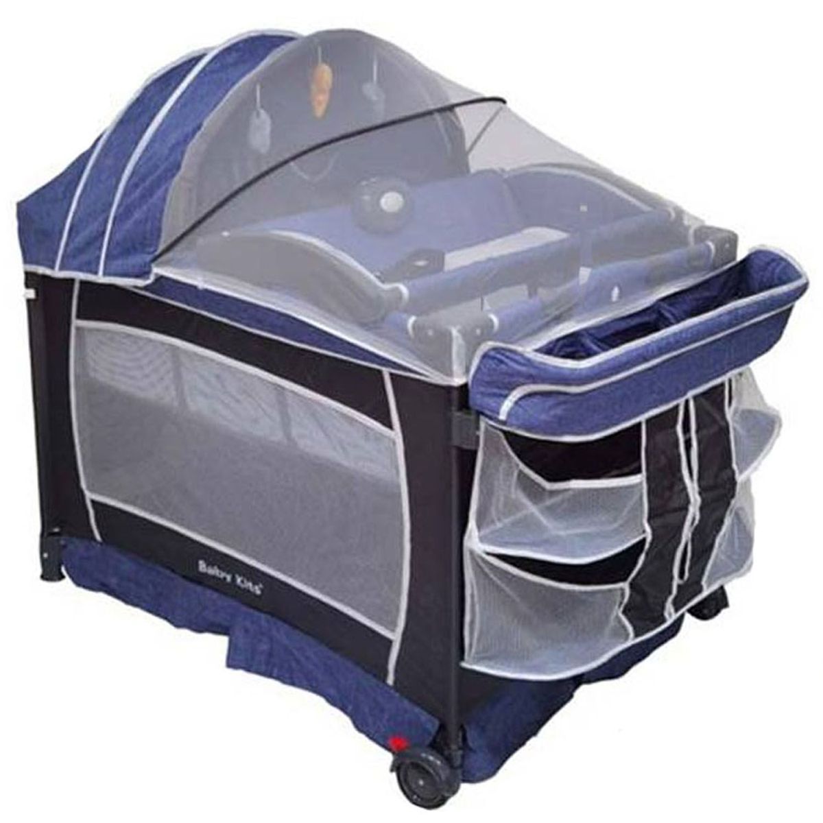 BABY KITS - Cuna Corral Baby Kits Verona Azul + Colchón 4 " Azul