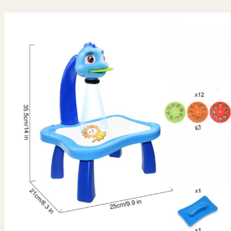 GENERAC - Pizarra Proyector de Dibujos Animados 3 en 1 azul