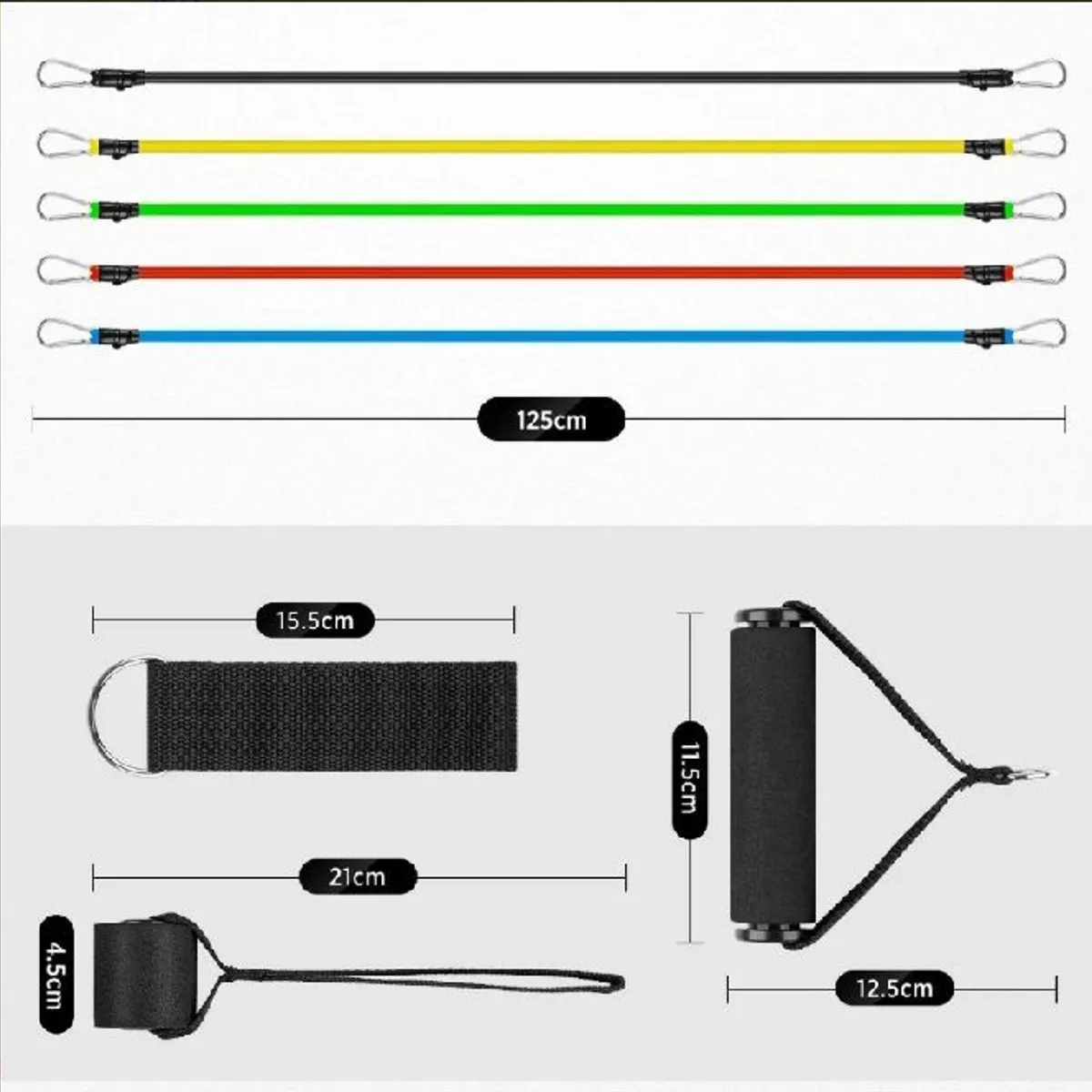 OEM - Bandas de resistencia con asas juego de 11 piezas
