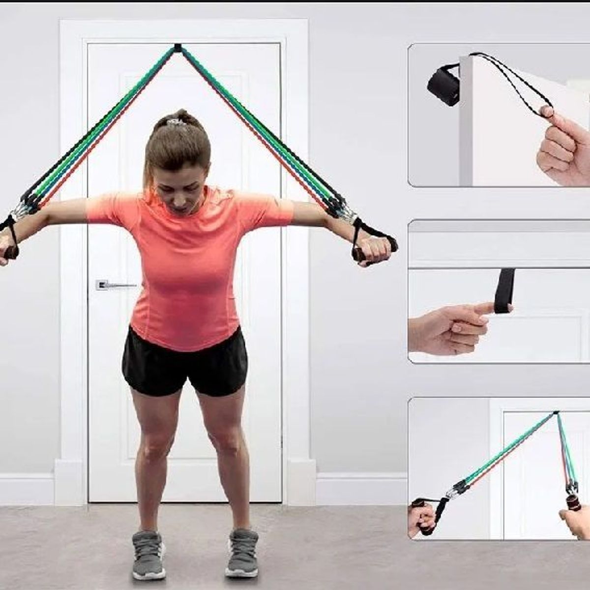 OEM - Bandas de resistencia de 11 pcs + Rueda Abdominal