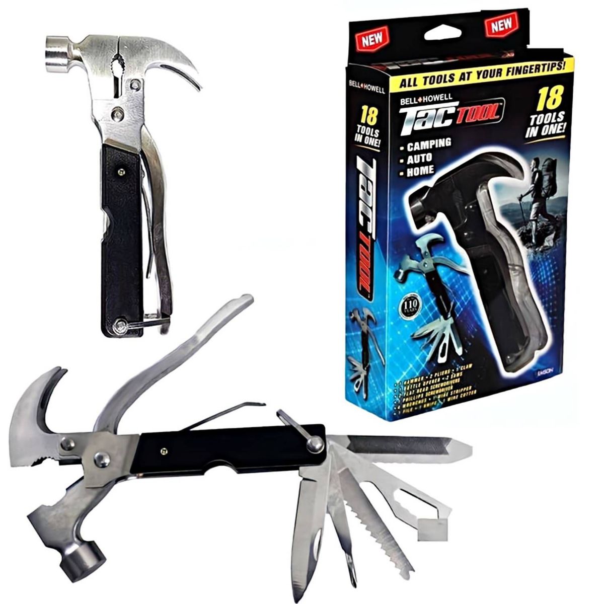 GENERICO - Martillo Multiuso 18 en 1 Tac Tool