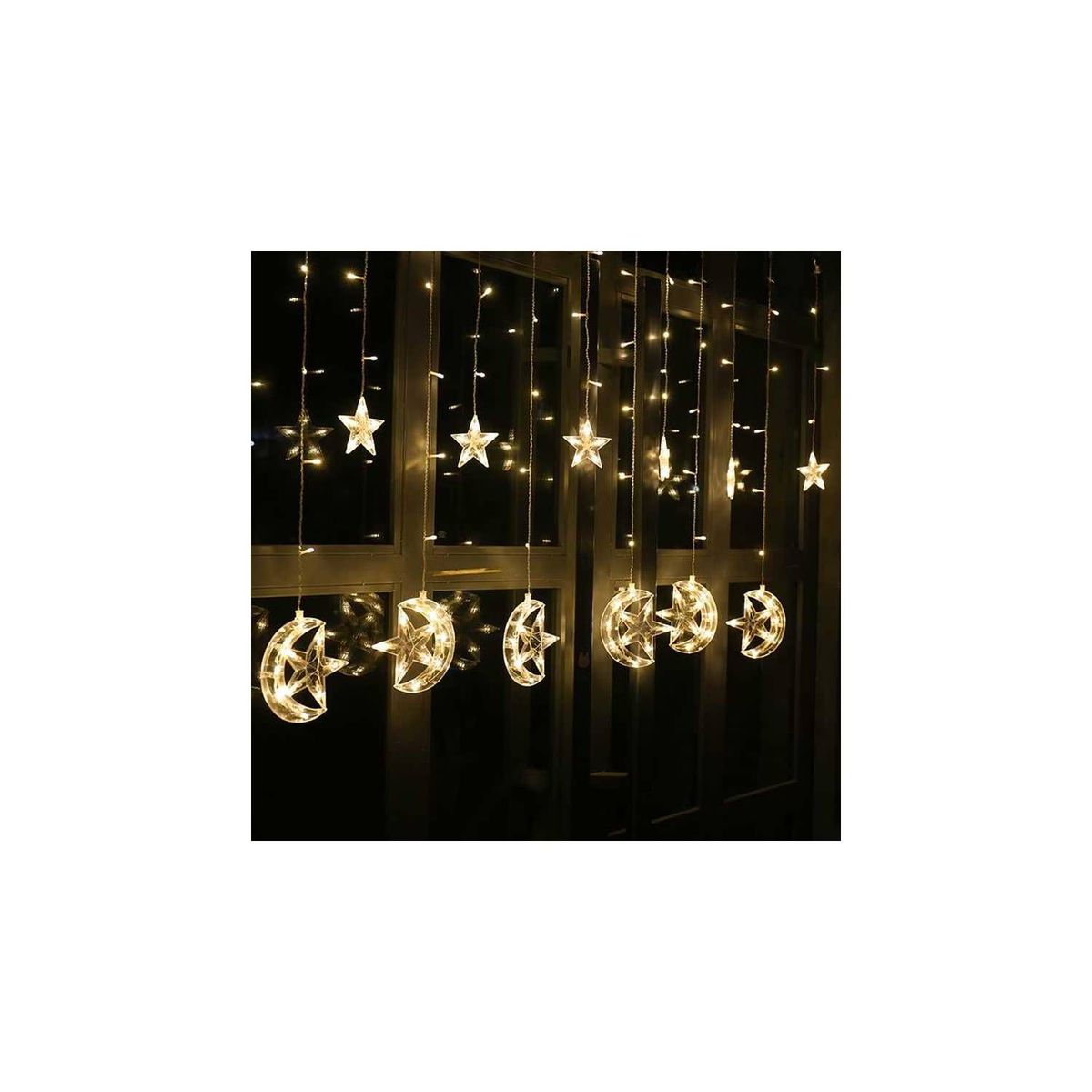 GENERICO - Luces LED Navideñas Cascada Cortina Tipo V luz navidad Ambar