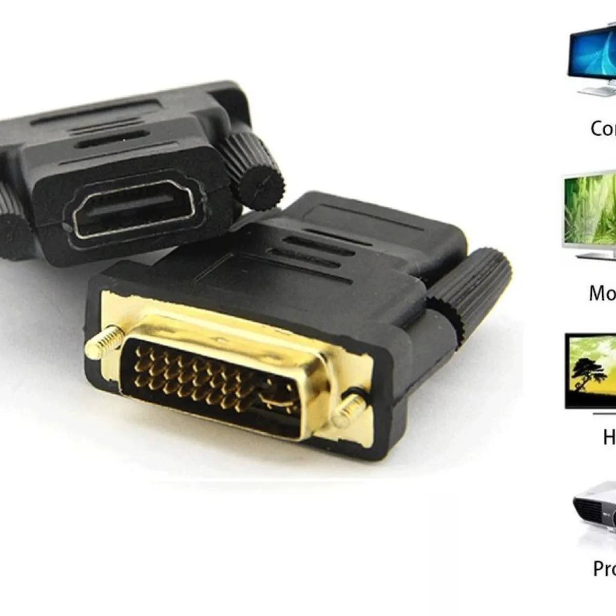 GENERICO - Adaptador Dvi A Hdmi 24 + 5 pines Tarjeta Video Pc Laptop