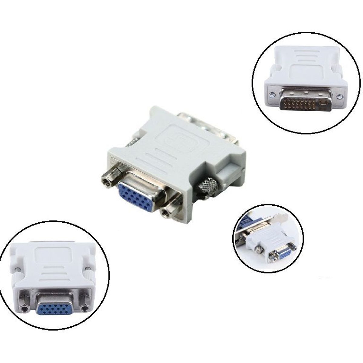GENERICO - Adaptador VGA a DVI 24 + 5 pines Tarjeta Video Grafica Proyector