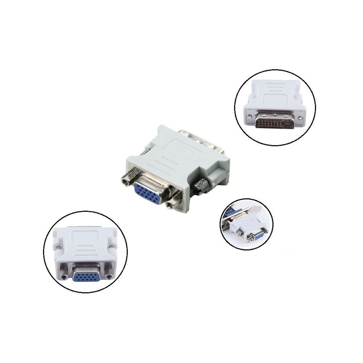 GENERICO - Adaptador VGA a DVI 24 + 5 pines Tarjeta Video Grafica Proyector