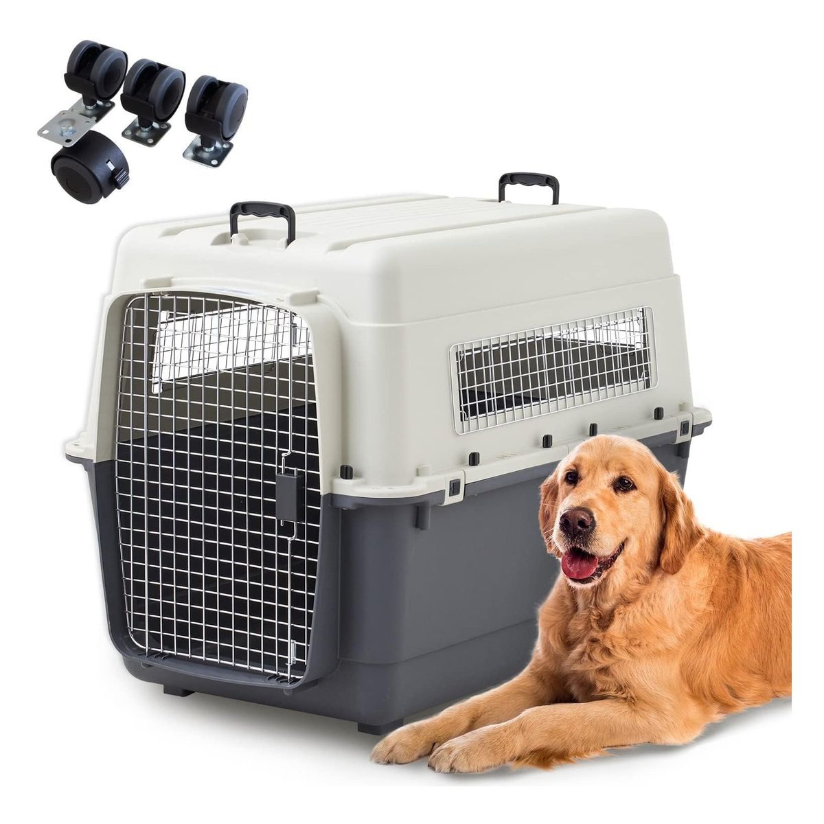 GENERICO - Perreras Canina para Viajar L100Negro FIBRA AVION