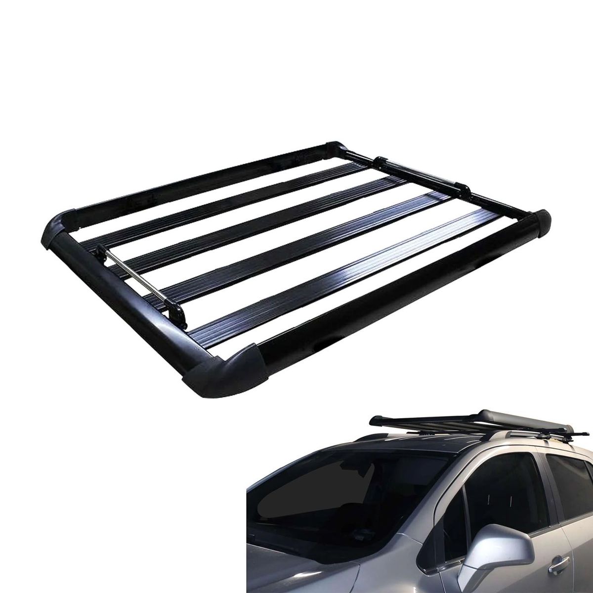 GENERICO - PARRILLA PORTA EQUIPAJE 120CM PLANA NEGRA