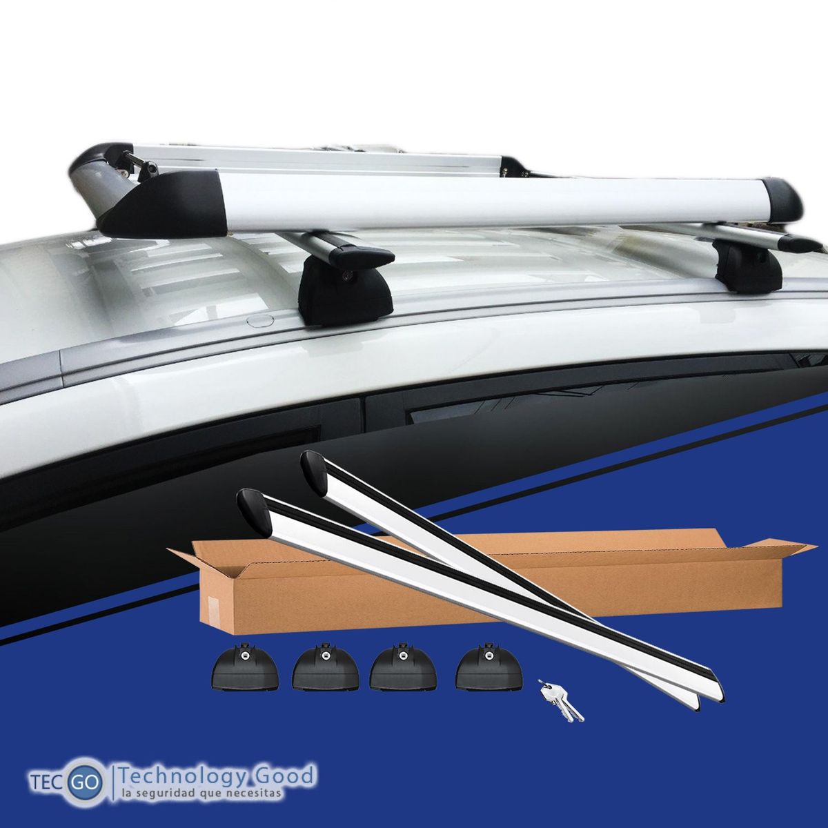 GENERICO - Barra de techo pegado aluminio