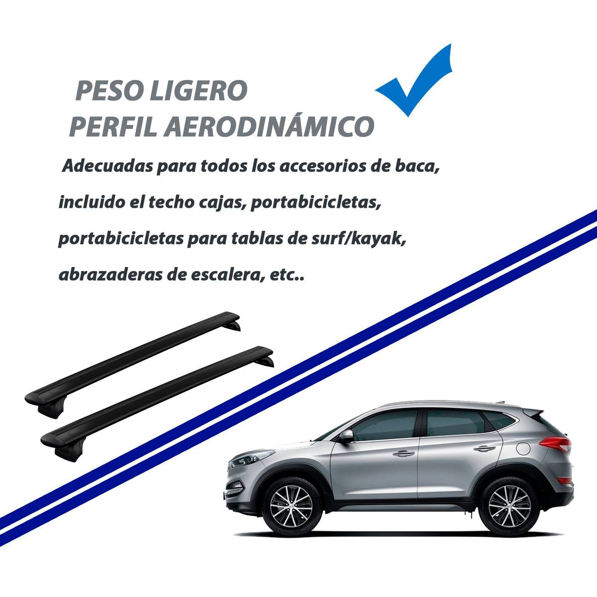 GENERICO - Barra de techo pegado negro