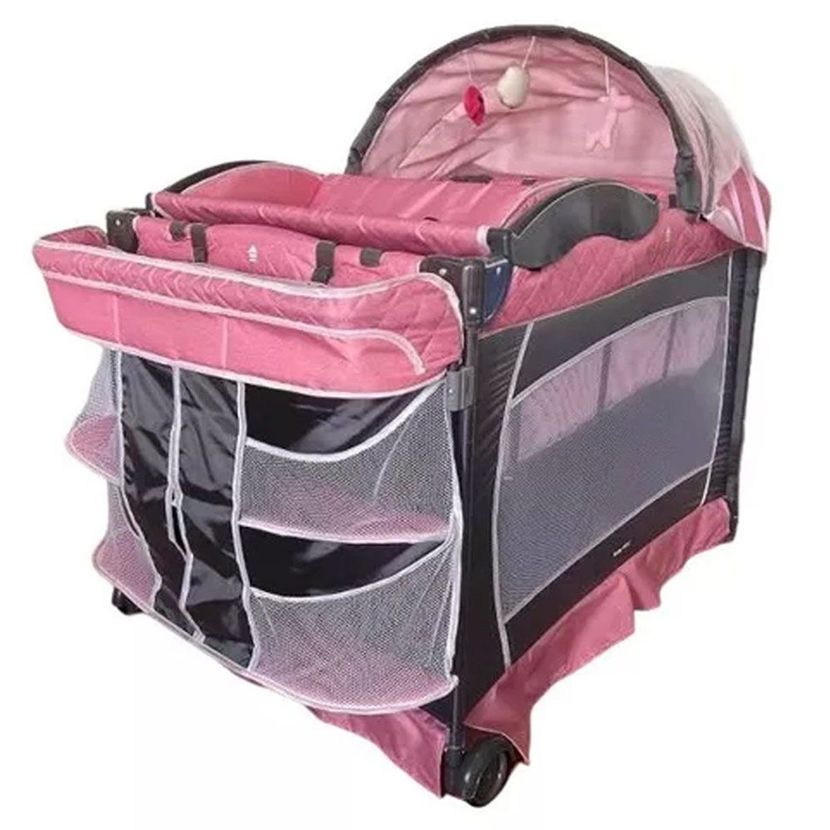 BABY KITS - Cuna Corral Baby Kits Verona Rosado Colchón 4 " Rosado